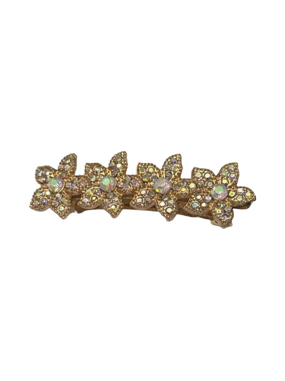 Gold Crystal Floral Hair Barrette - Women's Accessories FINAL PRICE DROP